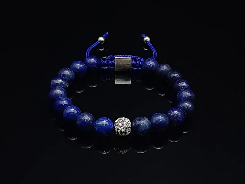 dualstax Barbati Lapis bratara lapis lazuli 8mm reglabila