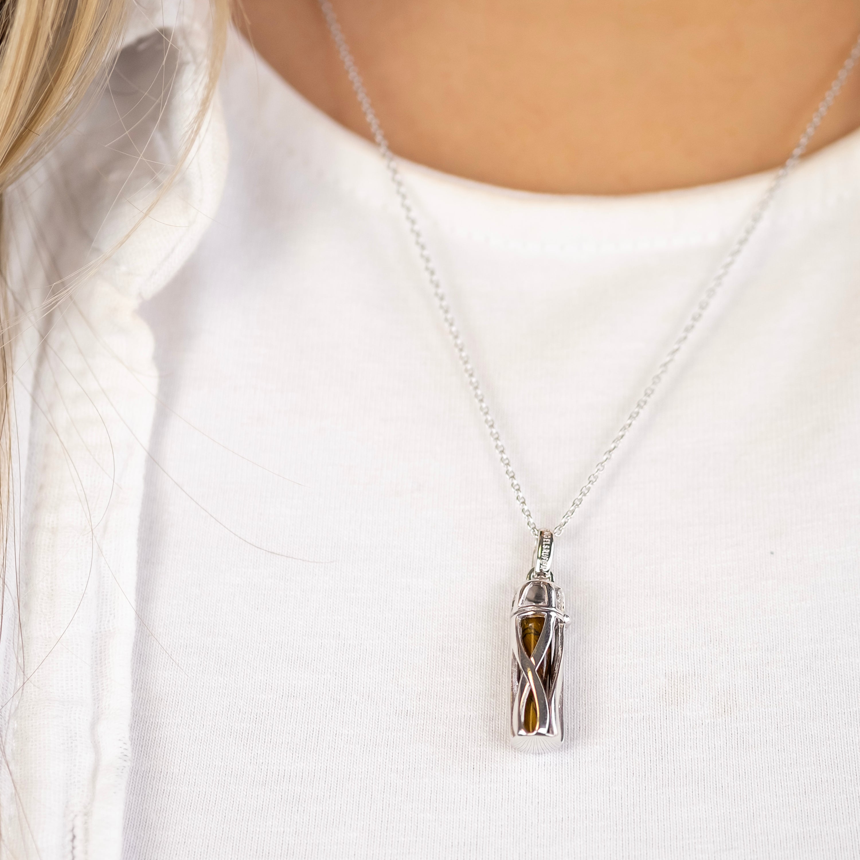 Colier Engelsrufer Powerful Stone ochi de tigru S argint