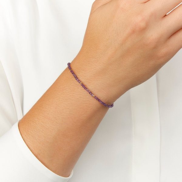 dualstax Ametist brățară damă 3mm aur 14K