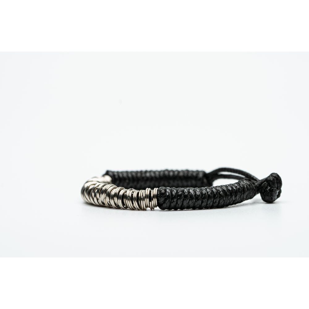 CrisFeather RockStyle brățară unisex negru-argintiu zale inox