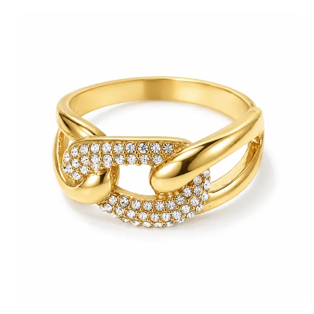 Rafini Destiny Gold inel auriu placat aur 18K