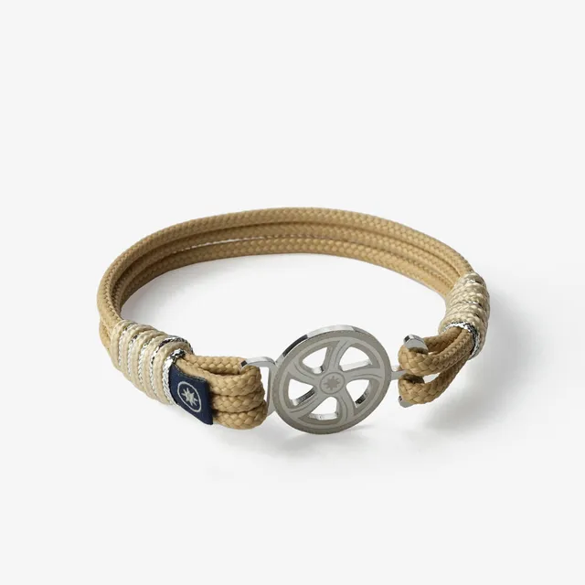 Old Skipper Sand Dune Wheel bratara bej-argintiu din sfoara