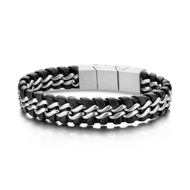 Frank 1967 Braided bratara piele neagra 21 cm 15 mm