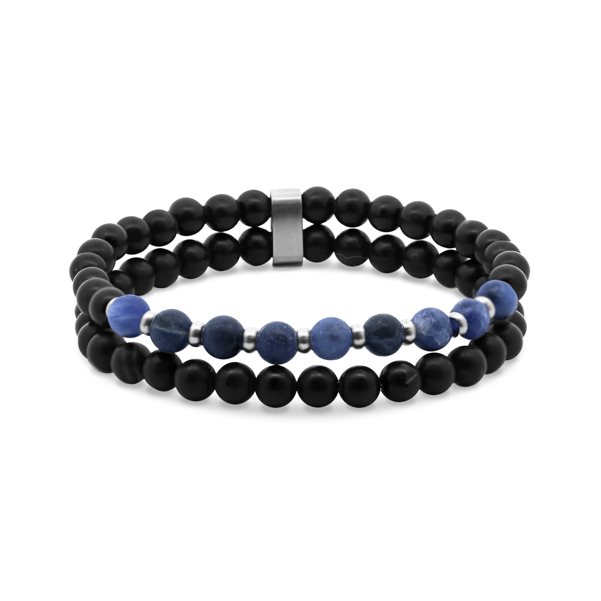 Frank 1967 Double Beads bratara margele albastru