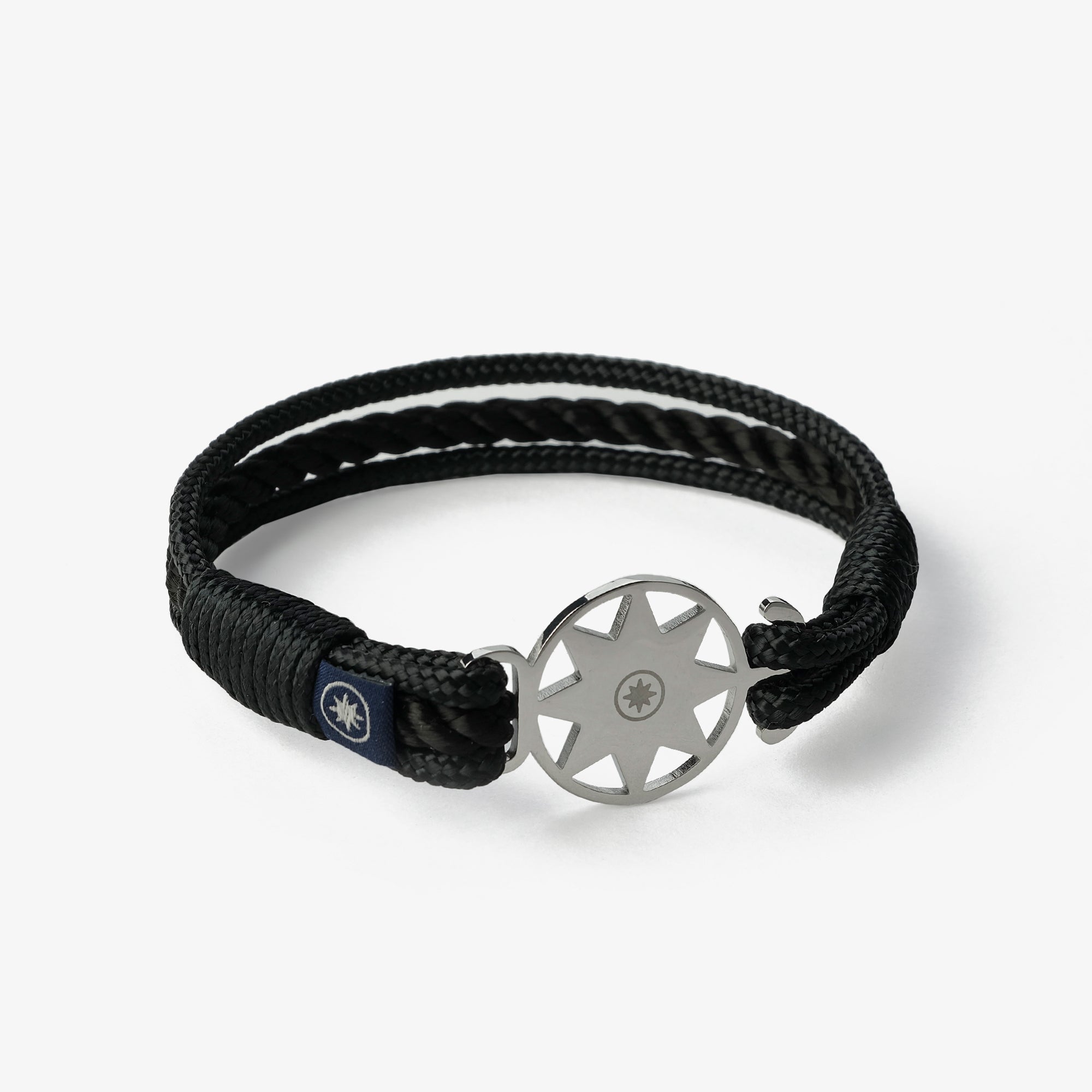 Old Skipper Midnight Onyx brățară ancoră neagră funie