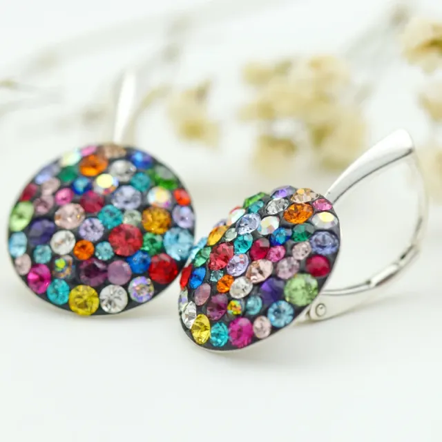 Mărgeluța din Cristal Chaton Regal Queen cercei Preciosa argint 925