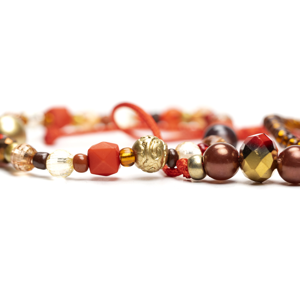 CrisFeather Oriental Red set 5 brățări mărgele roșu
