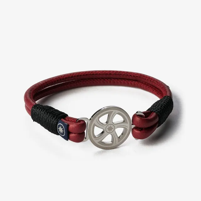 Old Skipper NPRSLB-959M bratara piele rosie volan piele nappa