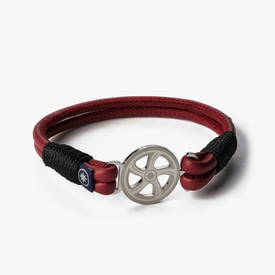 Old Skipper NPRSLB-959M bratara piele rosie volan piele nappa