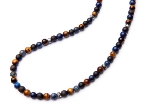 Dualstax 6mm colier barbati pietre tiger eye 50cm