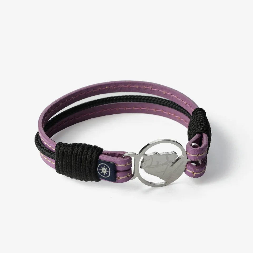 Old Skipper Lavender Mist bratara piele cal lila-negru