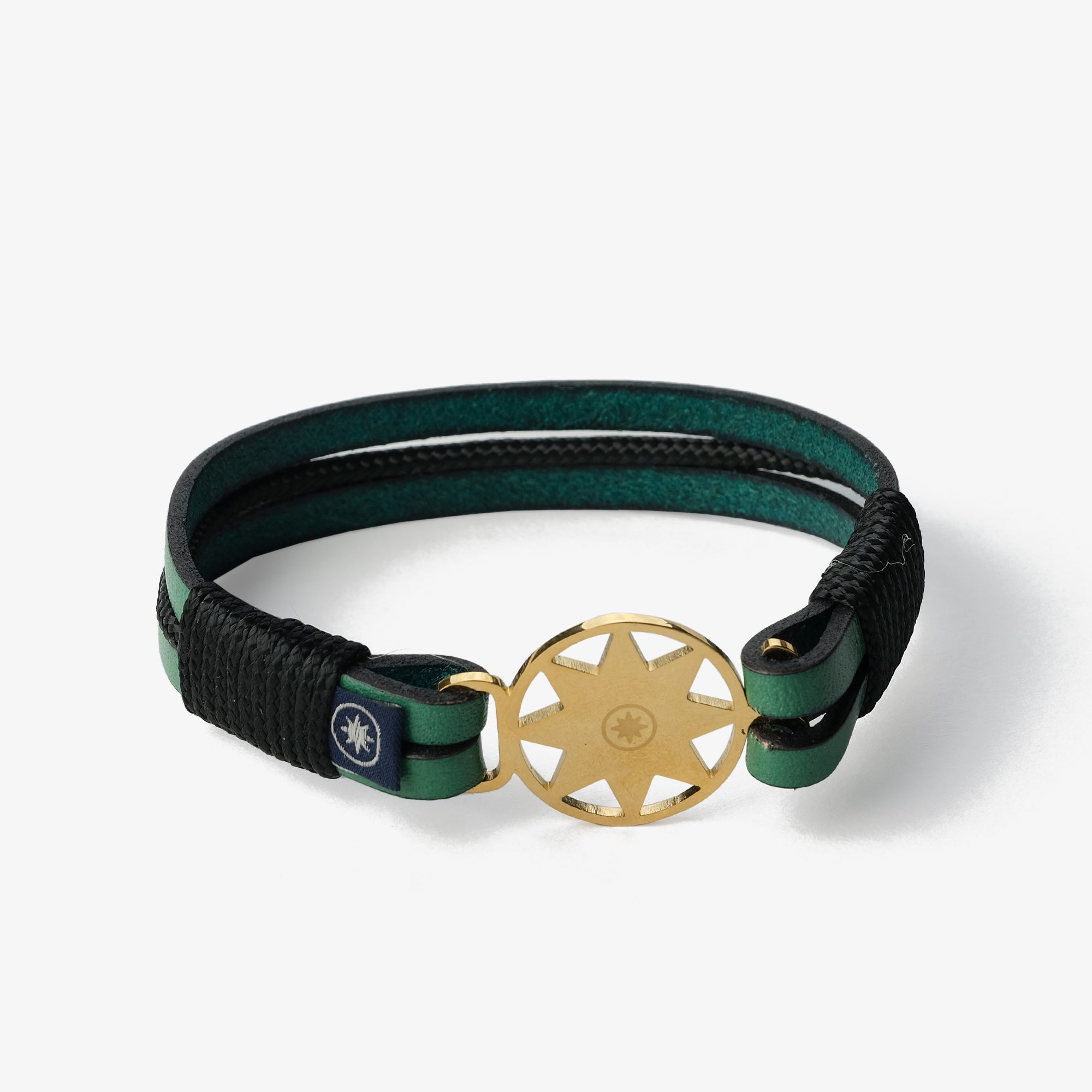 Brățară piele Old Skipper Emerald Seascape Horse verde-negru