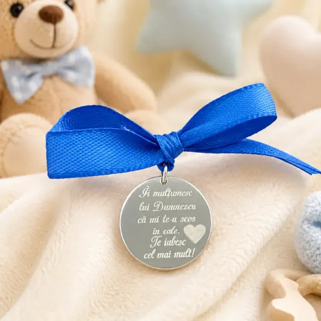 Margeluta.dincristal banut Mot Botez argint 925 personalizat