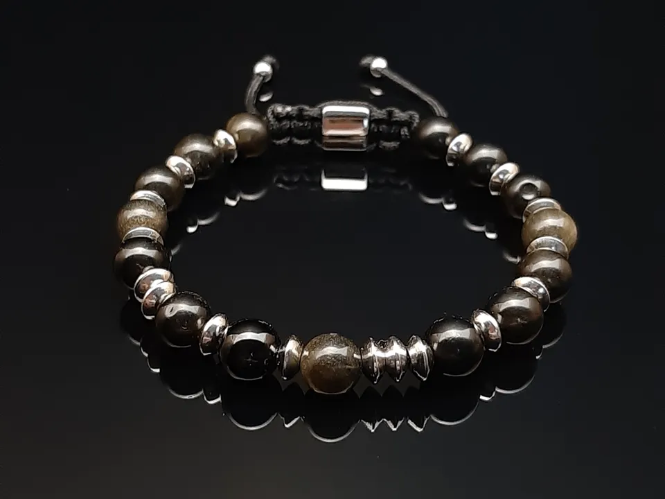dualstax Onix 8mm brățară obsidian reglabilă
