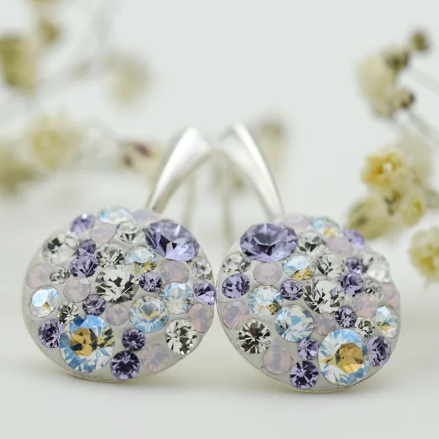 Chaton Regal Purple Moonlight cercei argint 925 leverback 14 mm