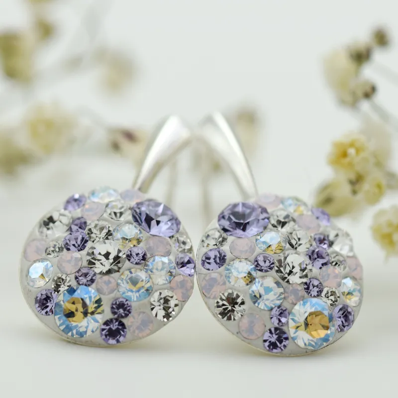 Chaton Regal Purple Moonlight cercei argint 925 leverback 14 mm