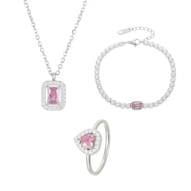 Rafini Pink Princess set bijuterii inox marime 7