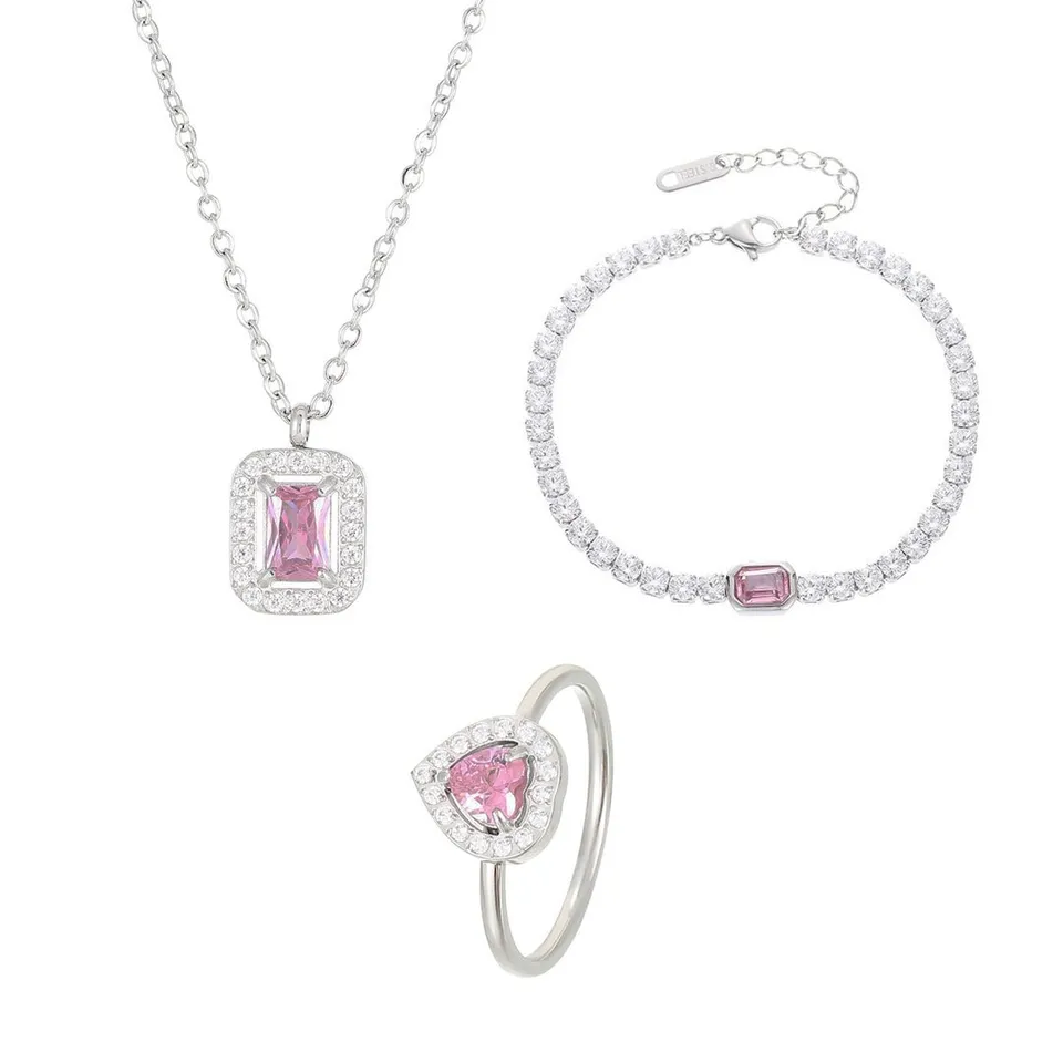 Rafini Pink Princess set bijuterii inox marime 7