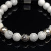 DualStax Howlite Argint brățară howlit alb 8mm