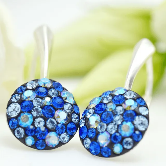 Margeluta.dincristal Chaton Regal Majestic Blue cercei argint 925