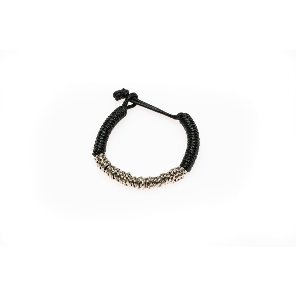 CrisFeather RockStyle brățară unisex negru-argintiu zale inox