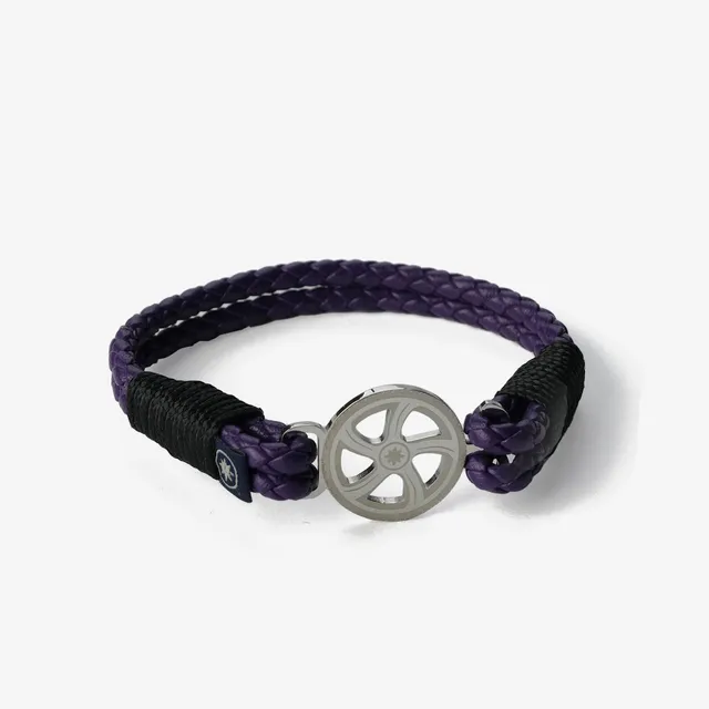 Old Skipper Twilight Voyage bratara piele timona mov