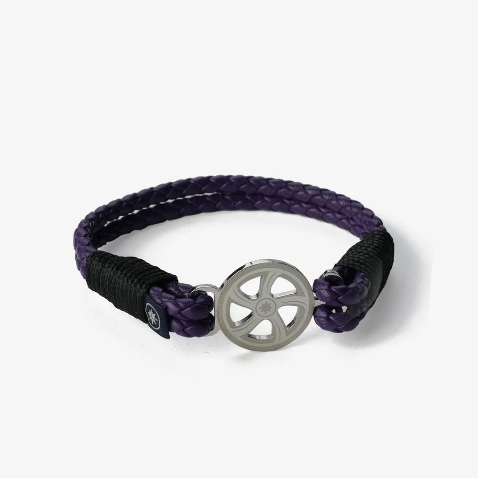 Old Skipper Twilight Voyage bratara piele timona mov