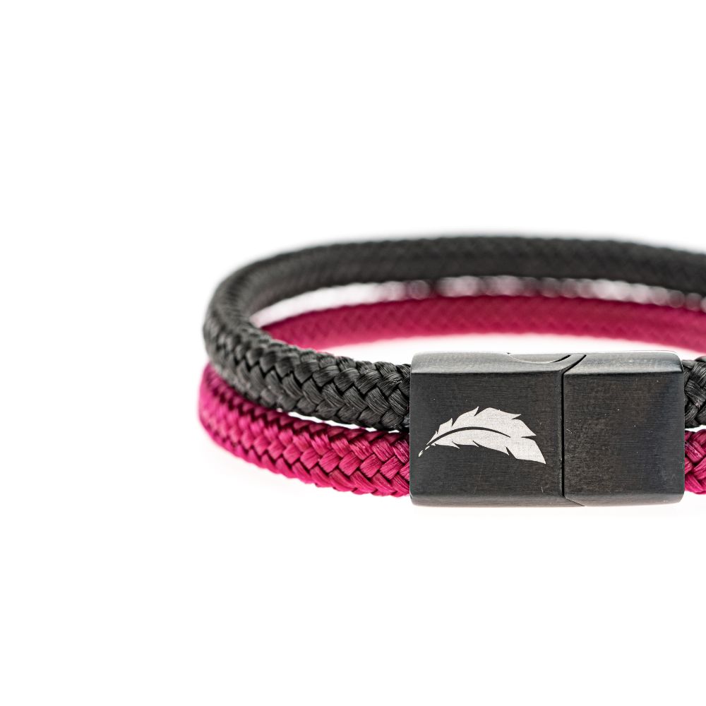 CrisFeather PowerBlack brățară negru-vișiniu magnetică