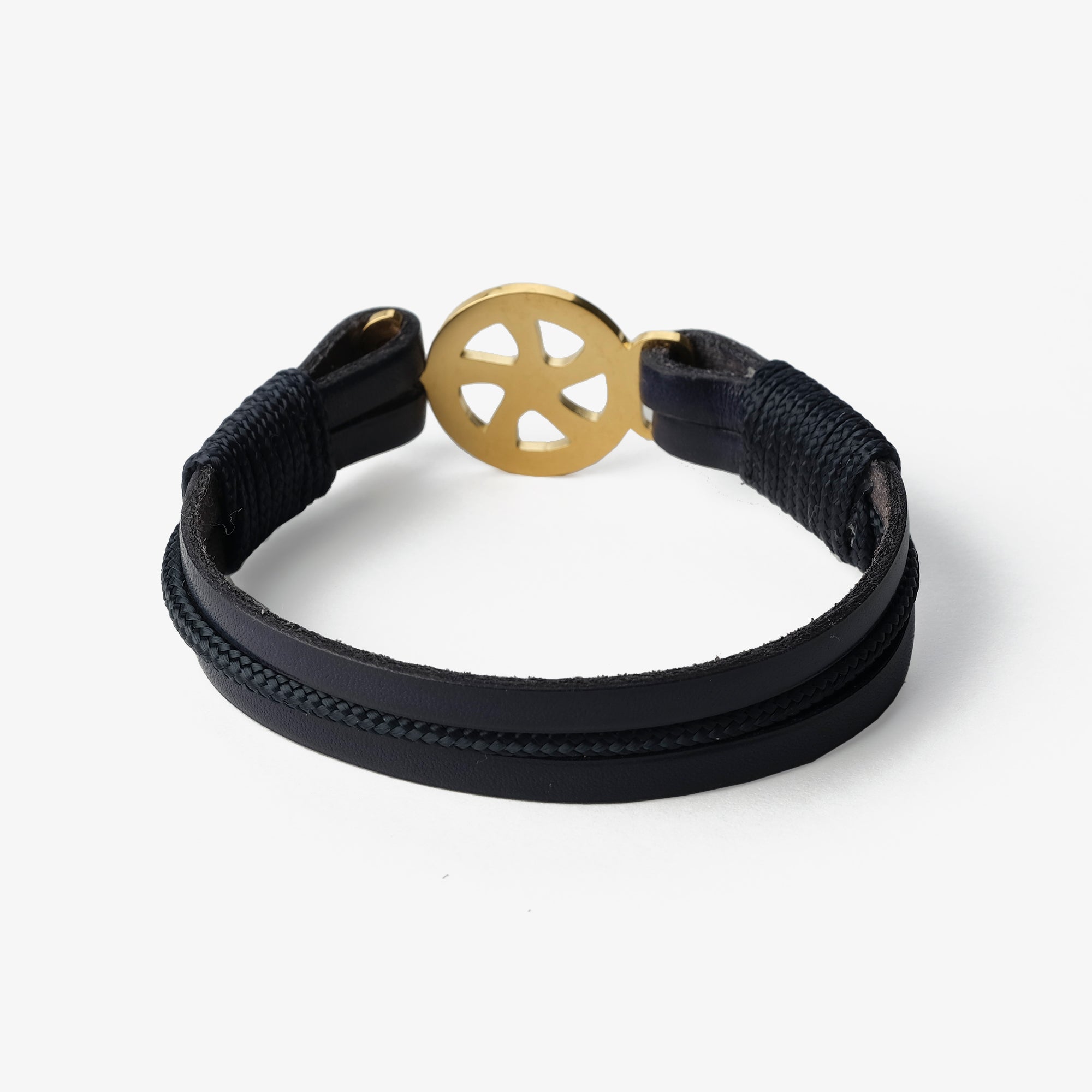 Old Skipper Jack Tar Golden bratara piele neagra