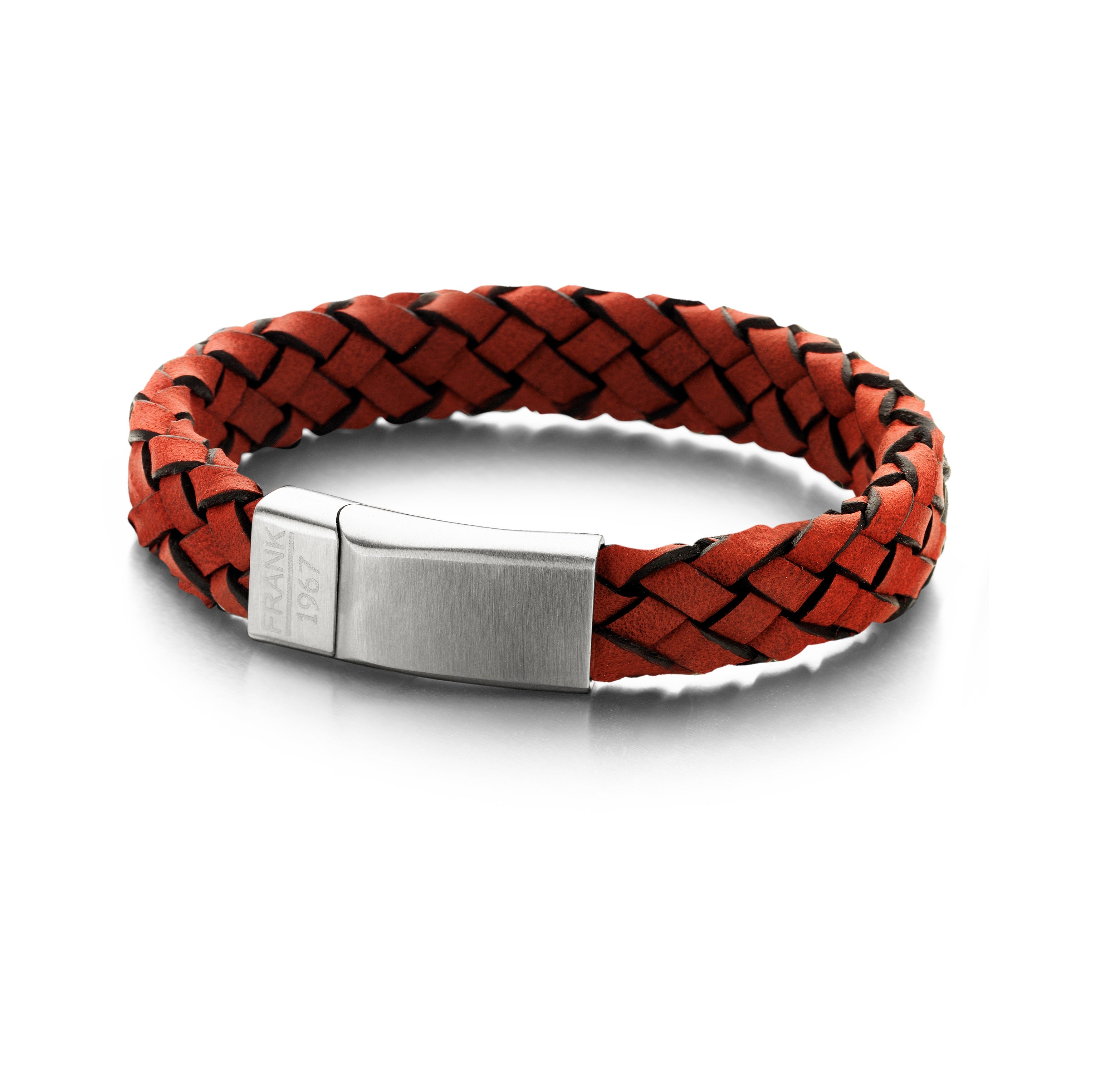 Frank 1967 Thick Braided bratara piele albastru 21cm
