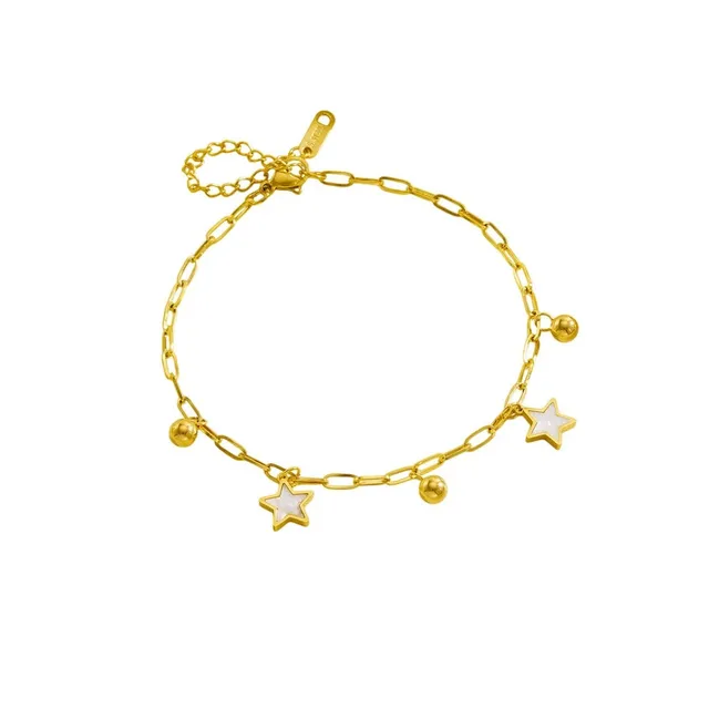 Rafini Golden Stars brățară placată aur 18K