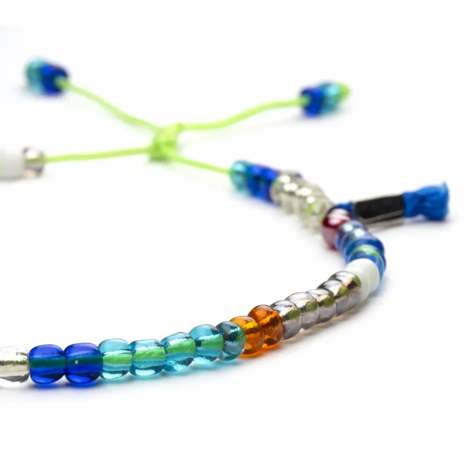 CrisFeather Sofy brățară gleznă multicolor cu albastru