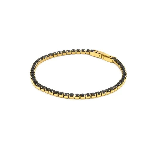 Rafini Tennis Royal Onyx bratara aur 18K 17 cm