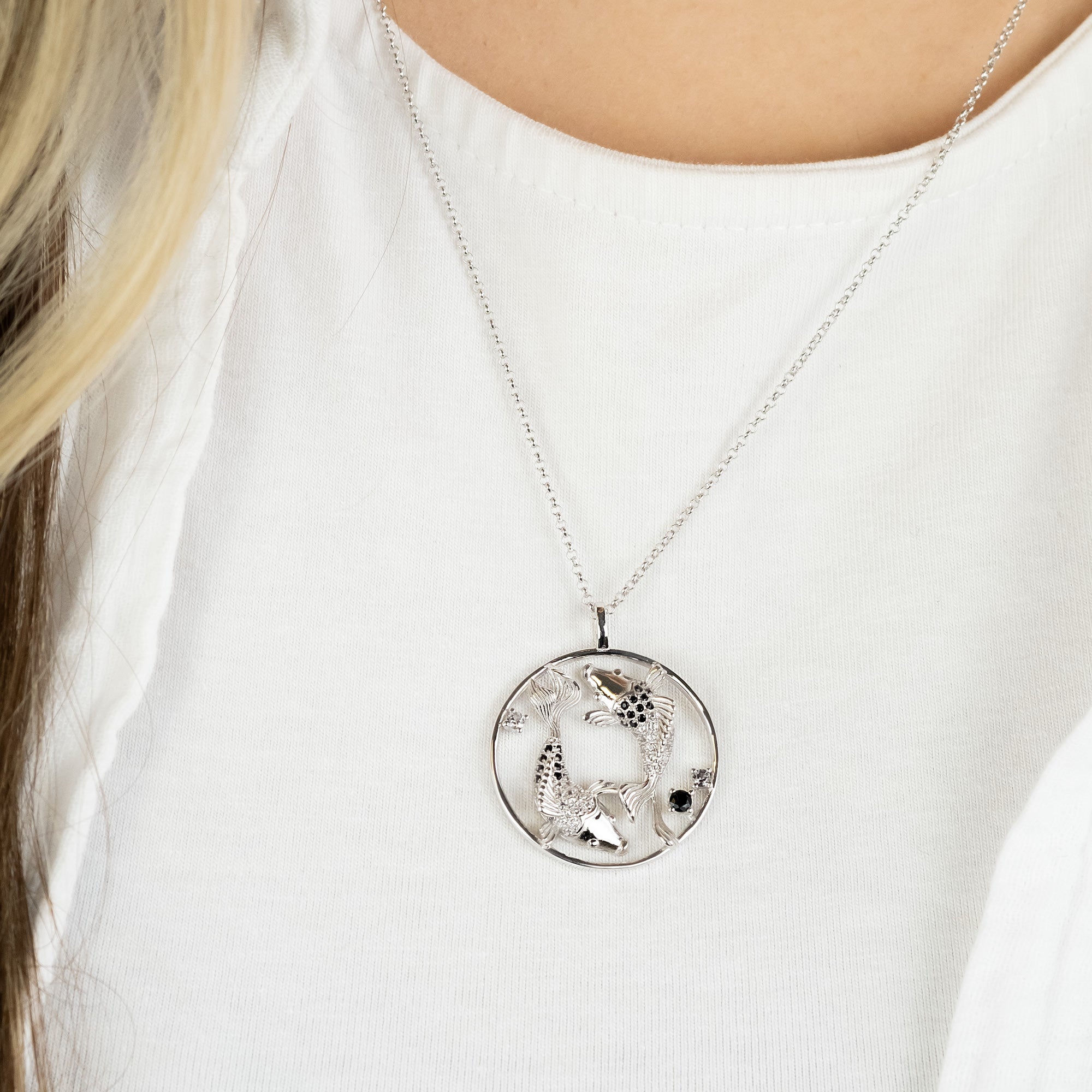 Colier Engelsrufer Yin Yang pesti zirconia multicolor