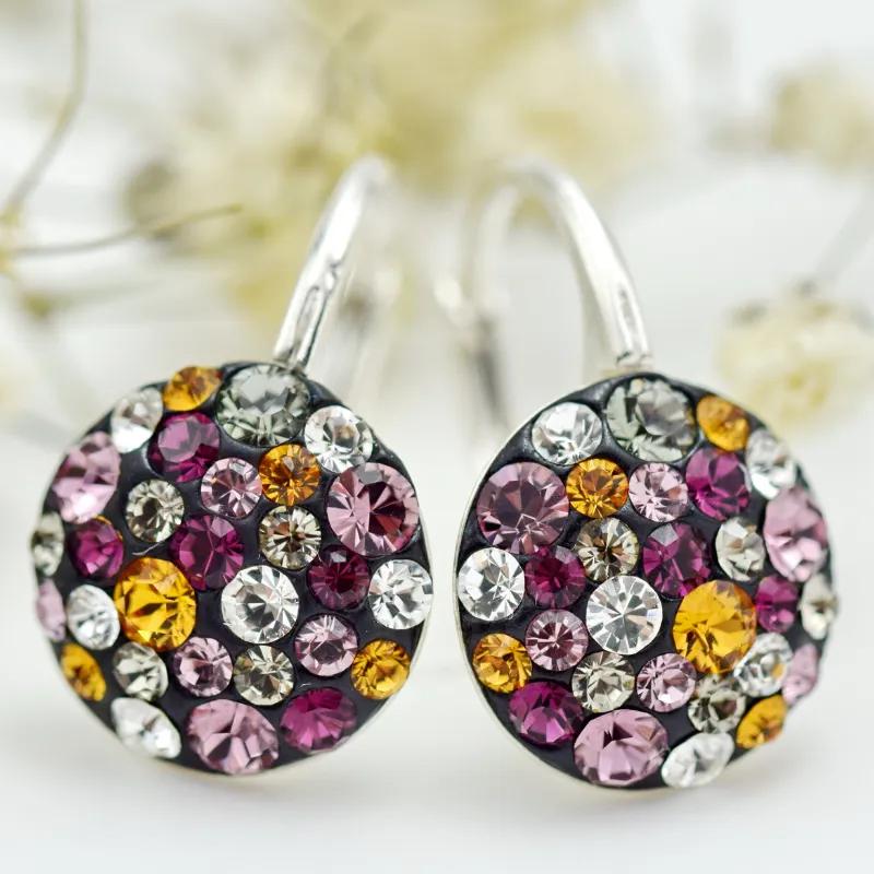 Margeluta Chaton Ball cercei leverback argint 925 multicolor