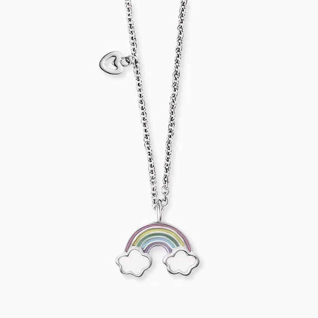 Herzengel Regenbogen colier copii argint email color