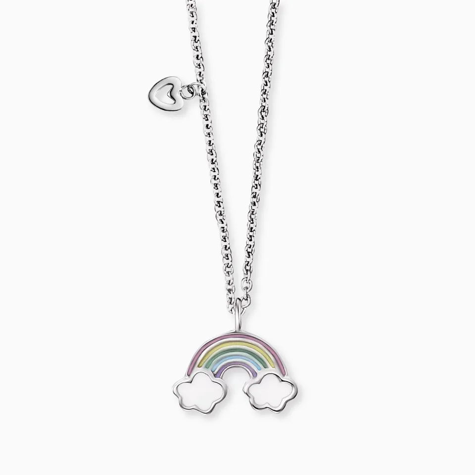 Herzengel Regenbogen colier copii argint email color