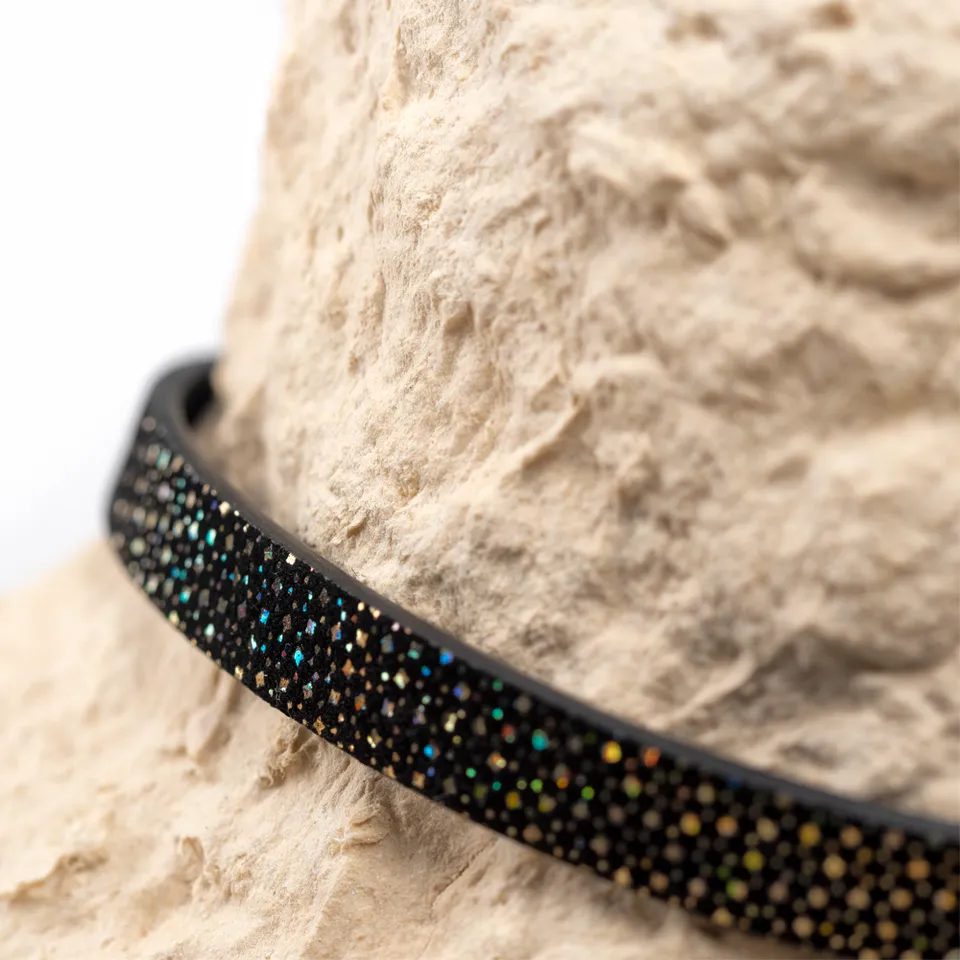 CrisFeather Disco Choker negru cu reflexii colorate