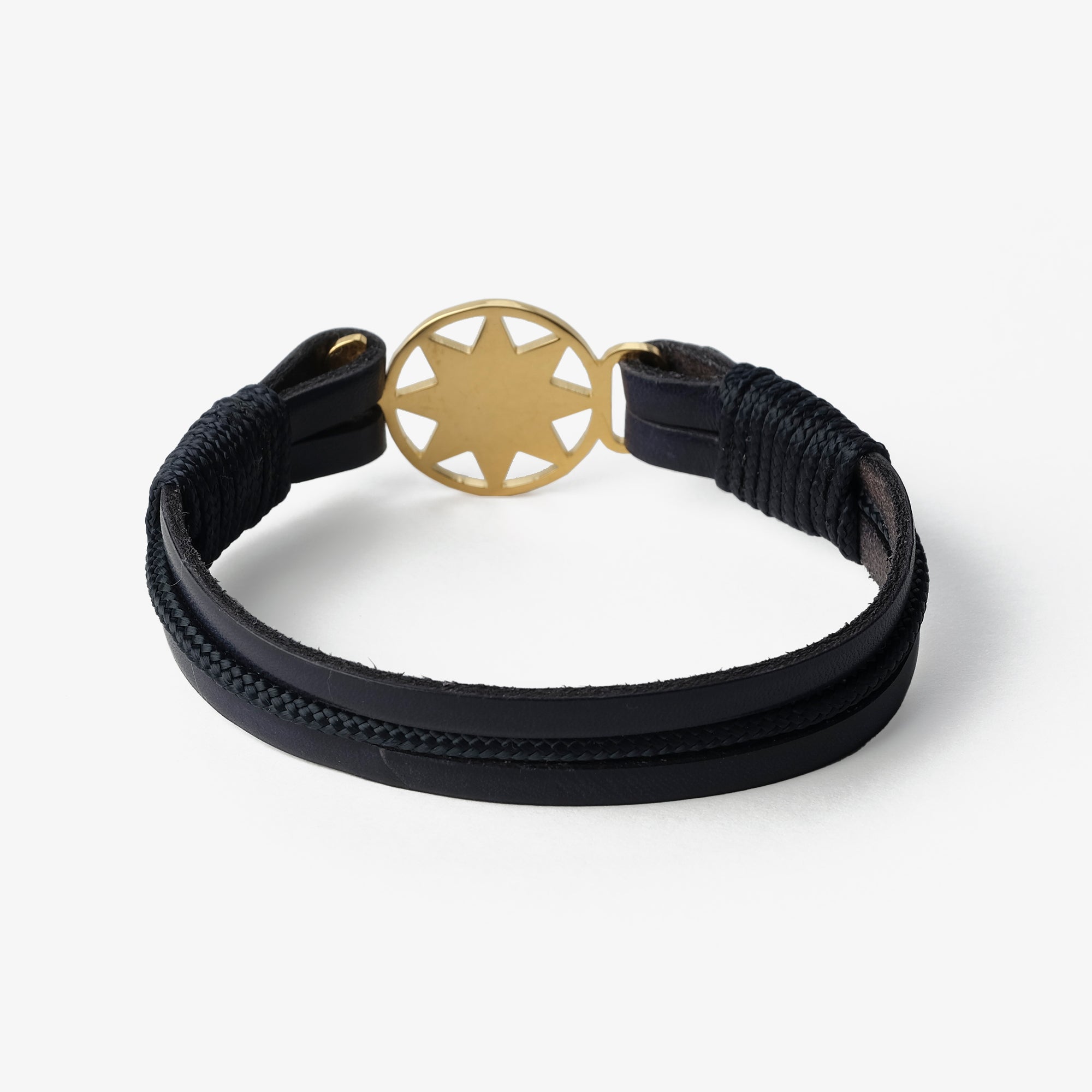 Old Skipper Jack Tar Golden brățară piele North Star negru-auriu