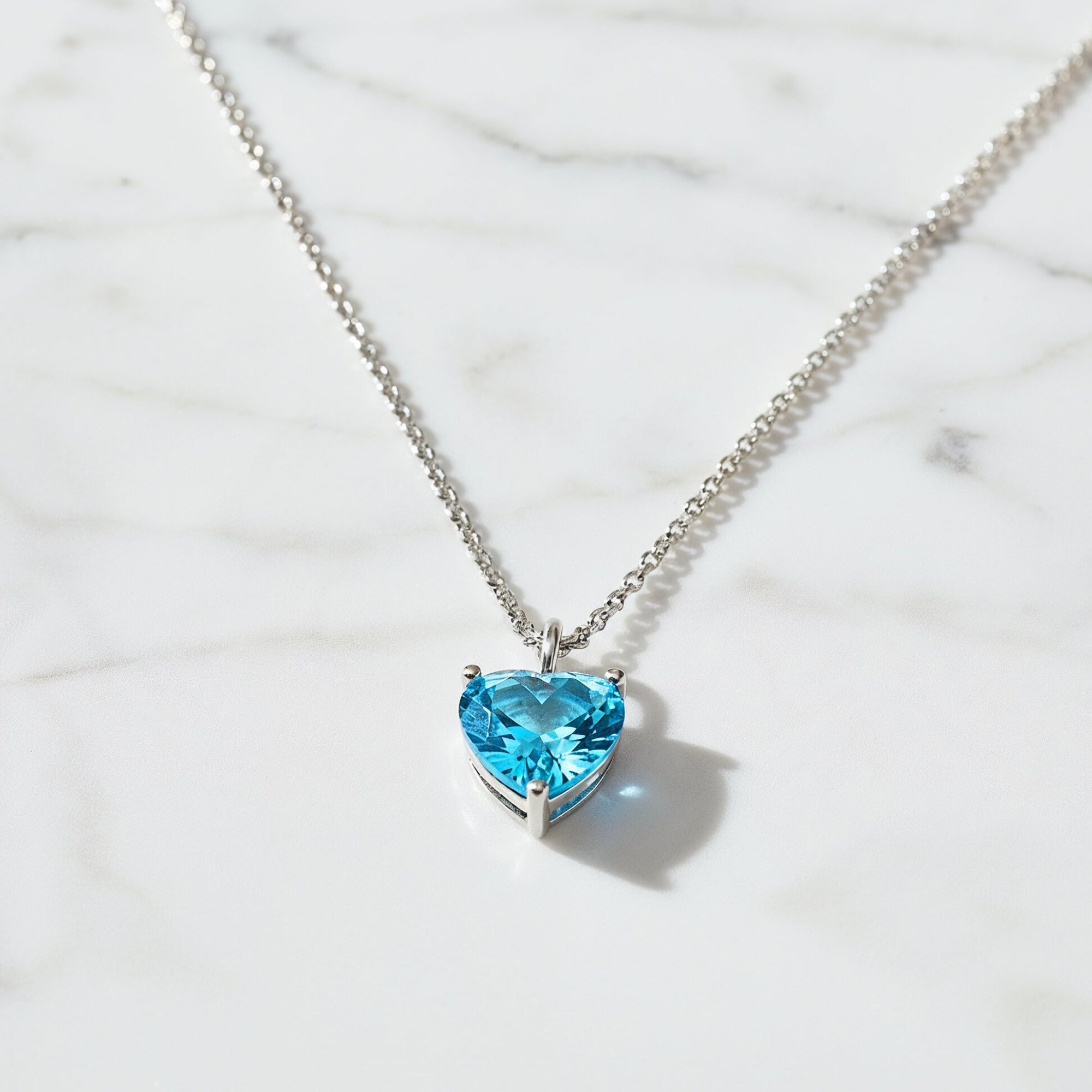 Engelsrufer Shiny Herz colier argint zirconia albastru