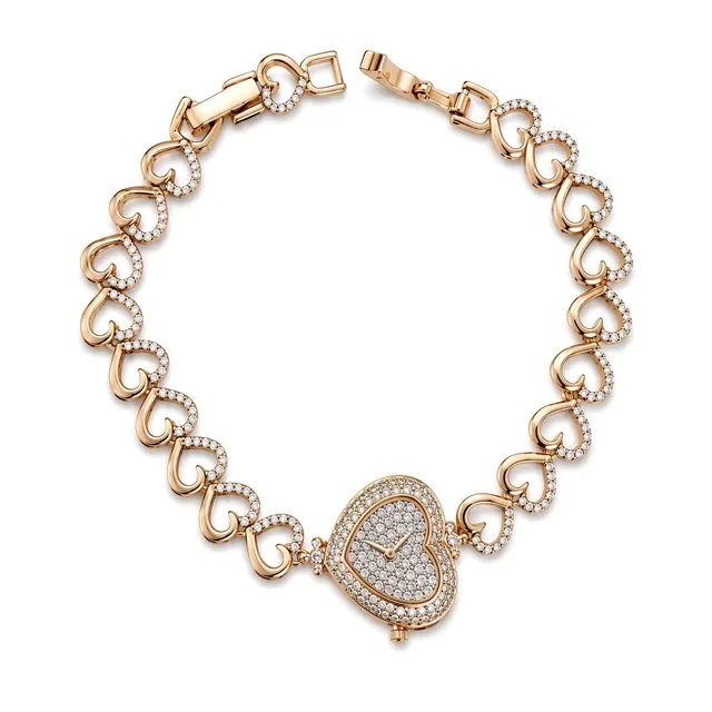 Rafini Rose Heart bratara aur roz 17cm zirconii inima