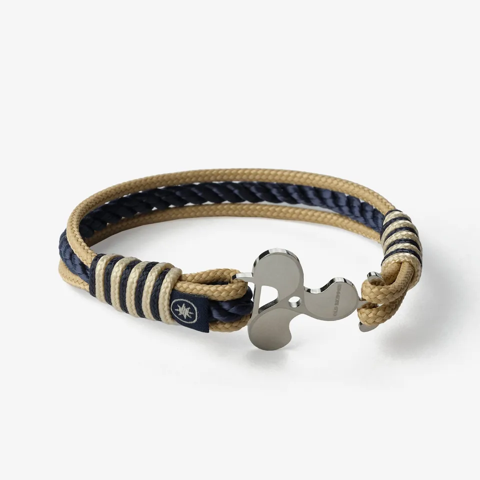 Old Skipper Beachcomber's Braid Elice brățară bej-bleumarin
