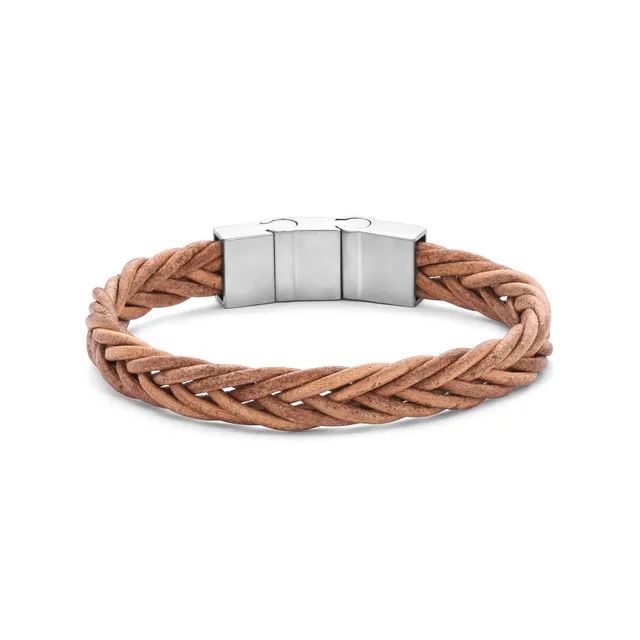 Frank 1967 Braided Leather brățară piele maro împletită