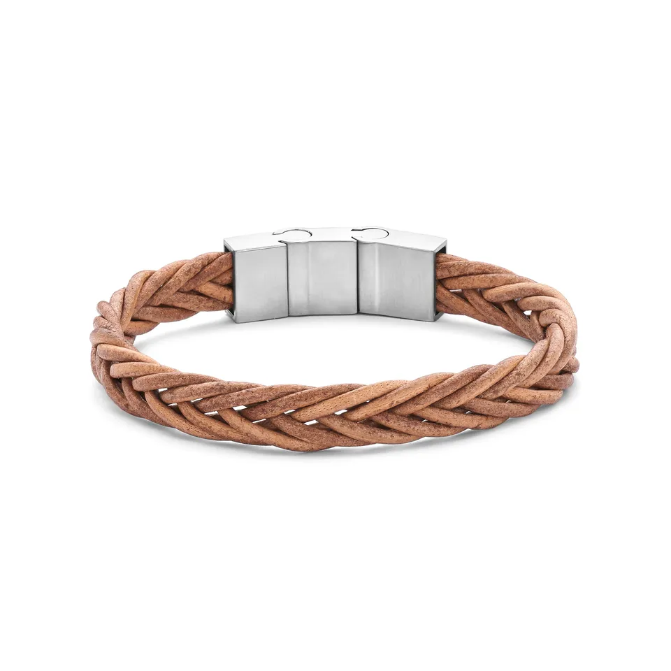 Frank 1967 Braided Leather brățară piele maro împletită
