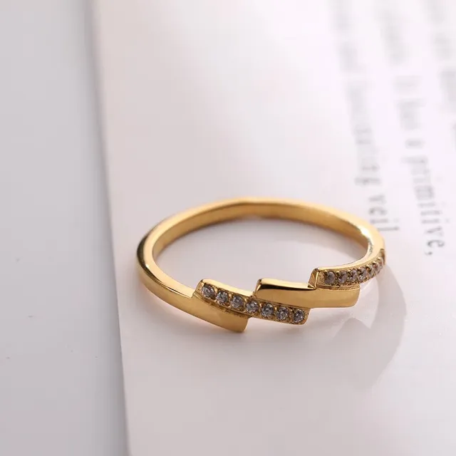 Rafini Starlight Lines inel placat aur 18K
