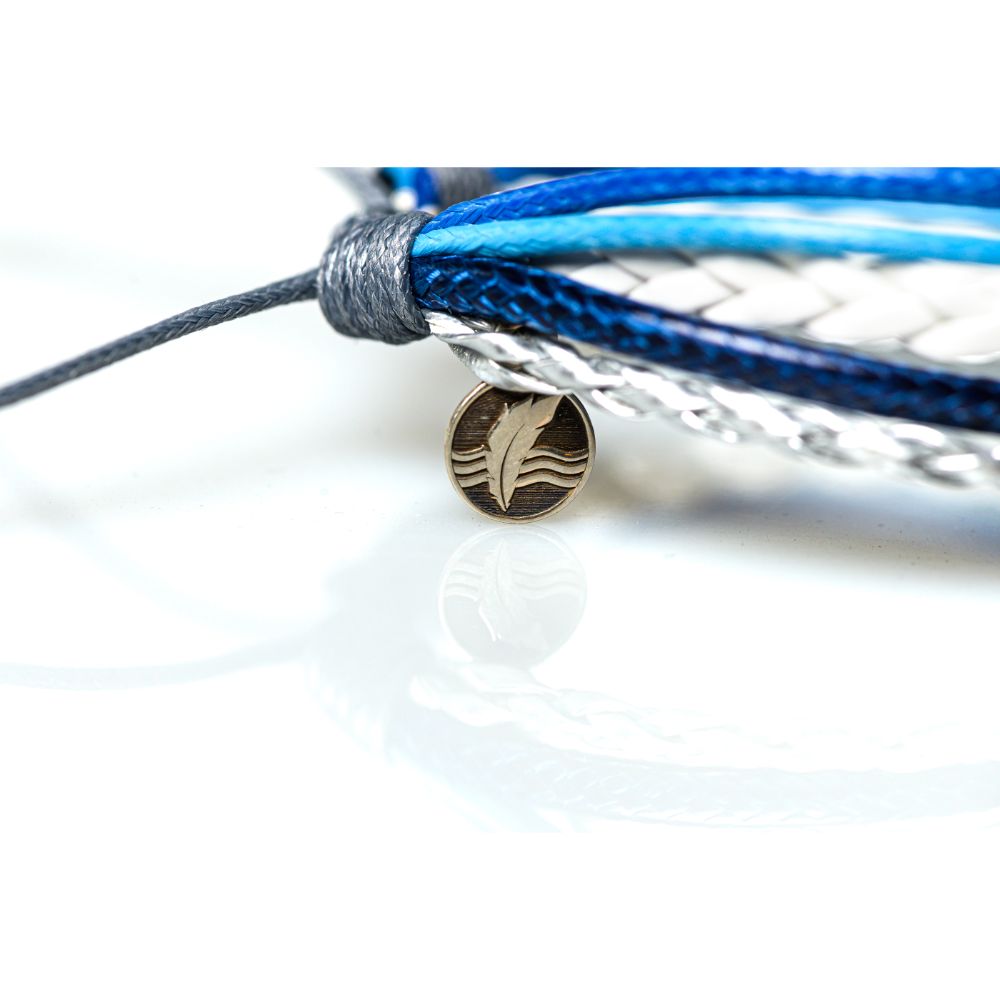 CrisFeather Icy Blue brățară piele albastru-argintiu