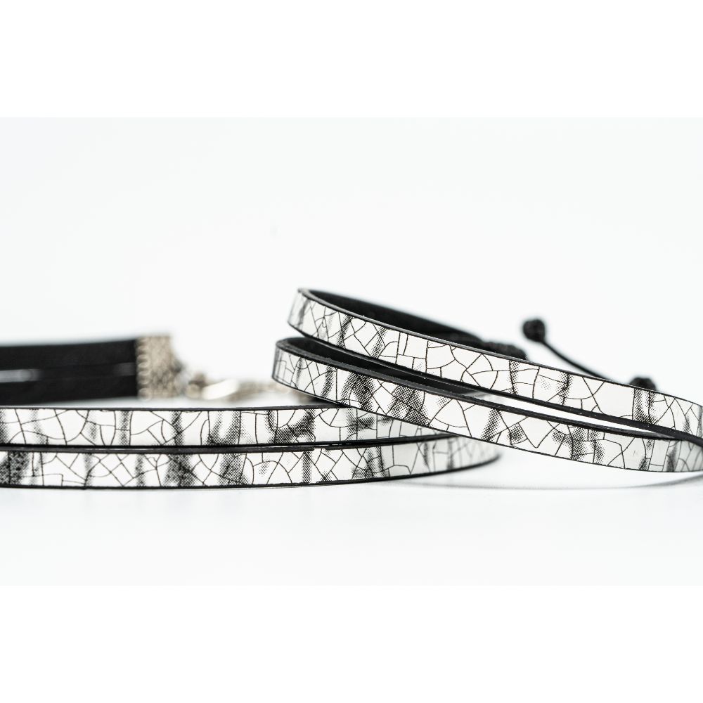 CrisFeather Winter White set choker + brățară negru