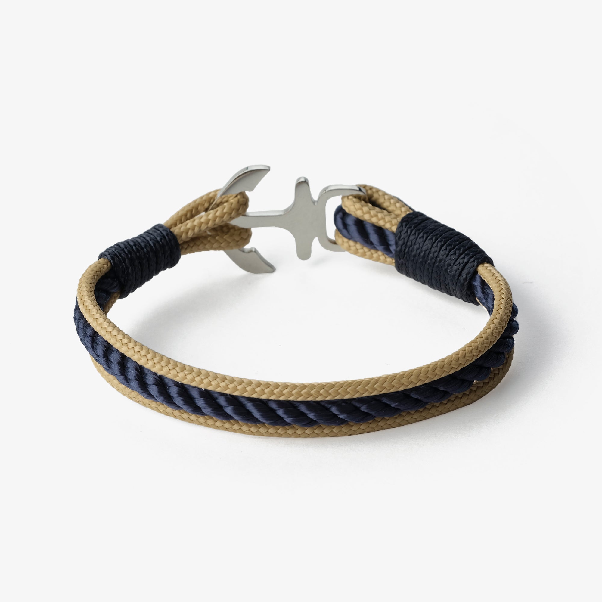 Old Skipper Maritime Elegance brățară ancoră bej-bleumarin