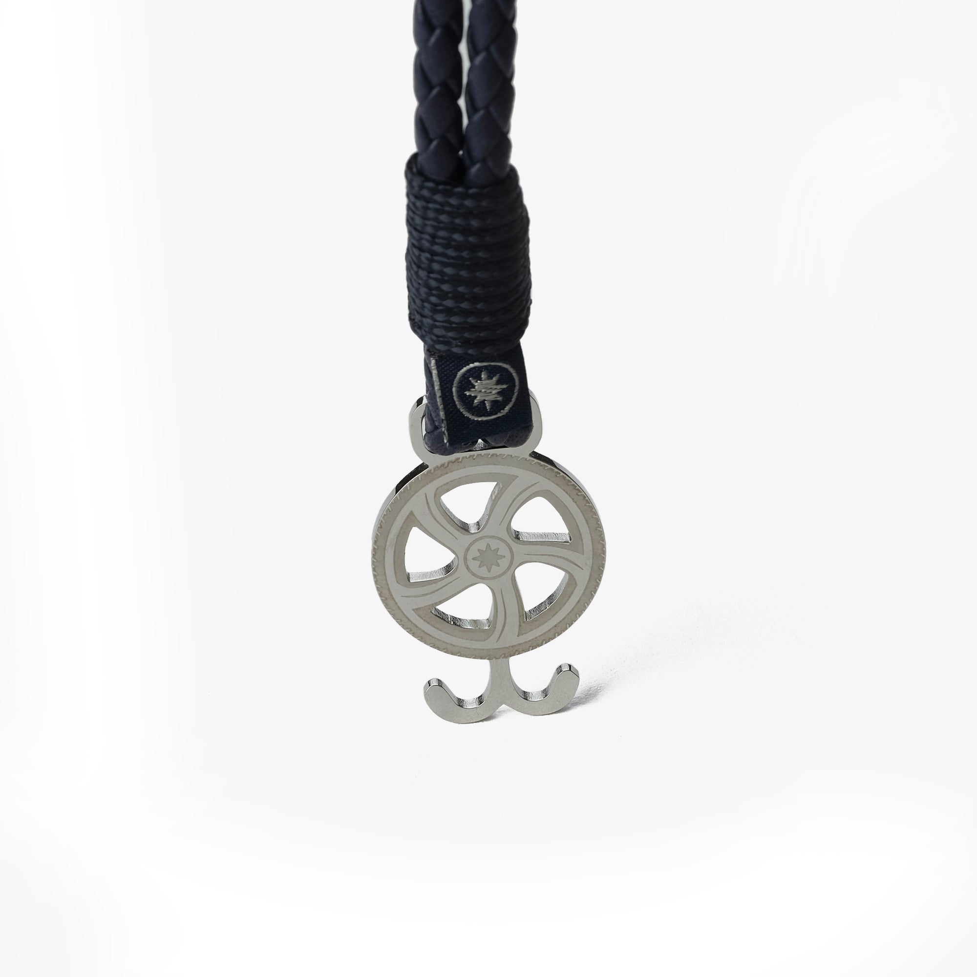 Old Skipper Black Pearl brățară piele neagră împletită ancoră