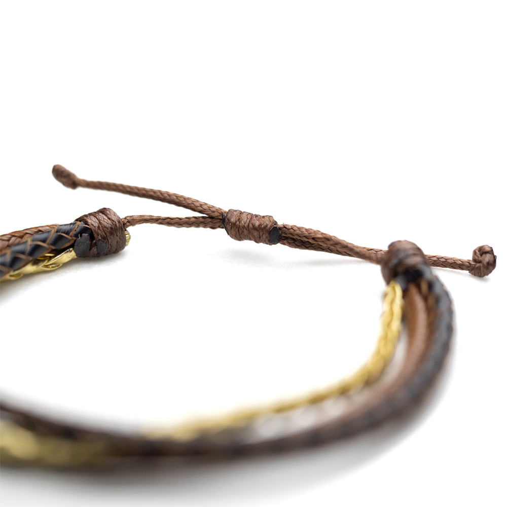 CrisFeather Snake brățară piele maro auriu